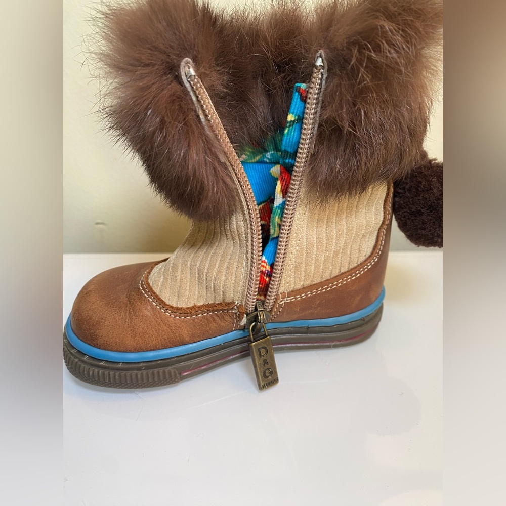 Dolce & Gabbana Junior Fur-Trimmed Boots